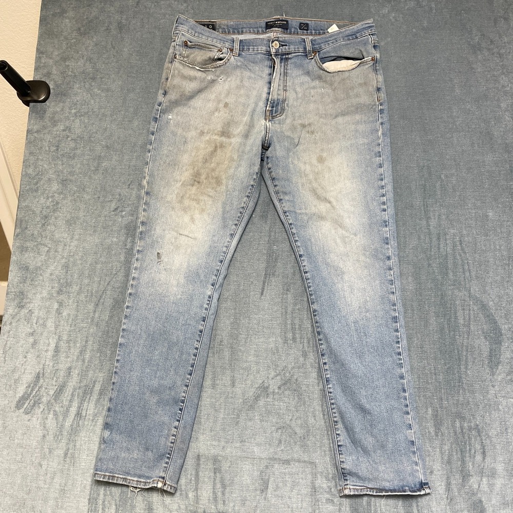 Lucky Brand 410 Athletic Slim Jeans Men 38 Blue Denim Cotton Light Wash Mid Rise